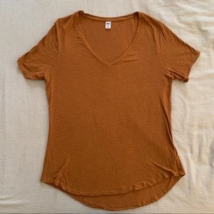 Old Navy Luxe V Neck Vneck Tee Tshirt Shirt Top Burnt Orange Medium